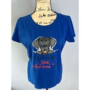 Fruit of the Loom Women’s L graphic signature “I just really like Great Dane, ok